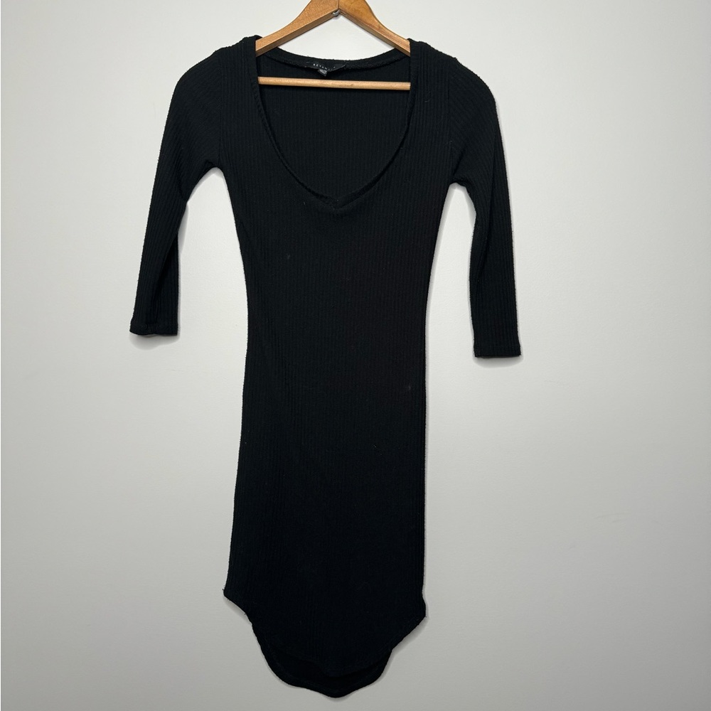 REVAMPED BLACK LONG SLEEVE MINI DRESS